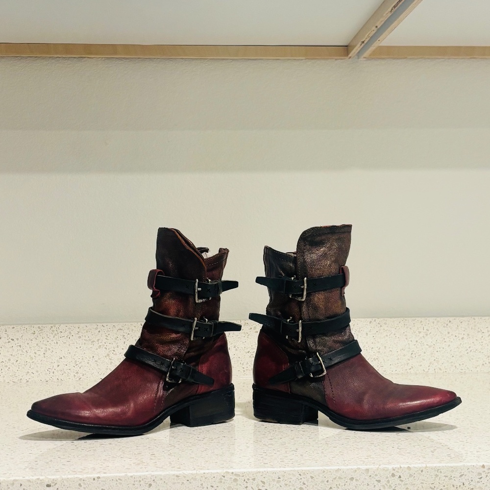 A.S.98 Zarek Boots. Burgundy/Wine.   Size 38